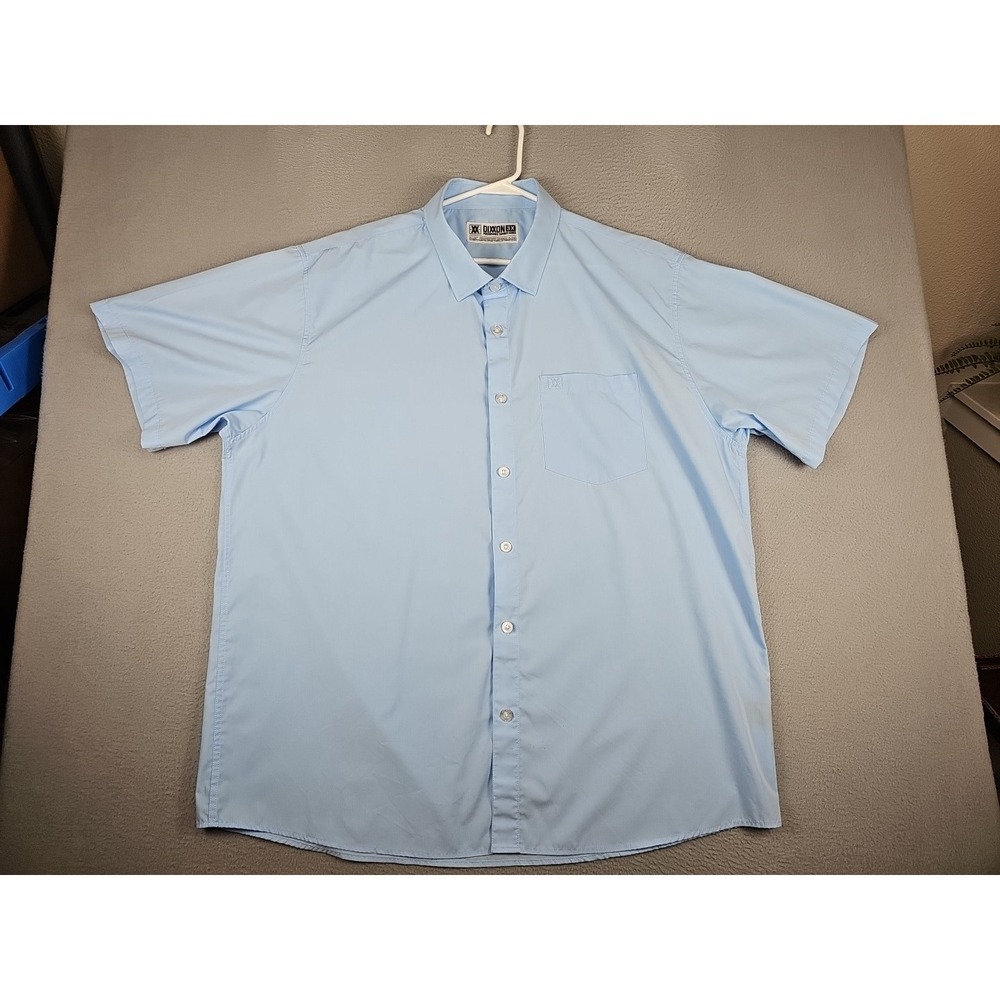 Dixxon Performance Bamboo Series Shirt Mens 3X Light Blue Short Sleeve Button Up